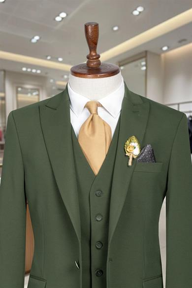 Takım Elbise Yelekli SlimFit Yeşil SD42251