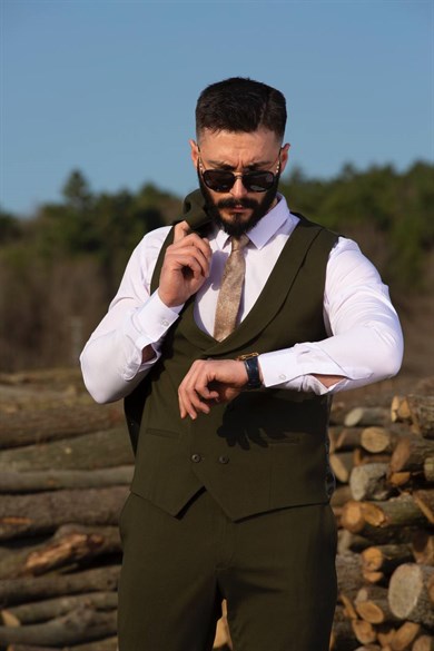 Takım Elbise Yeşil İtalyan Kesim - Slım Fıt SD4911