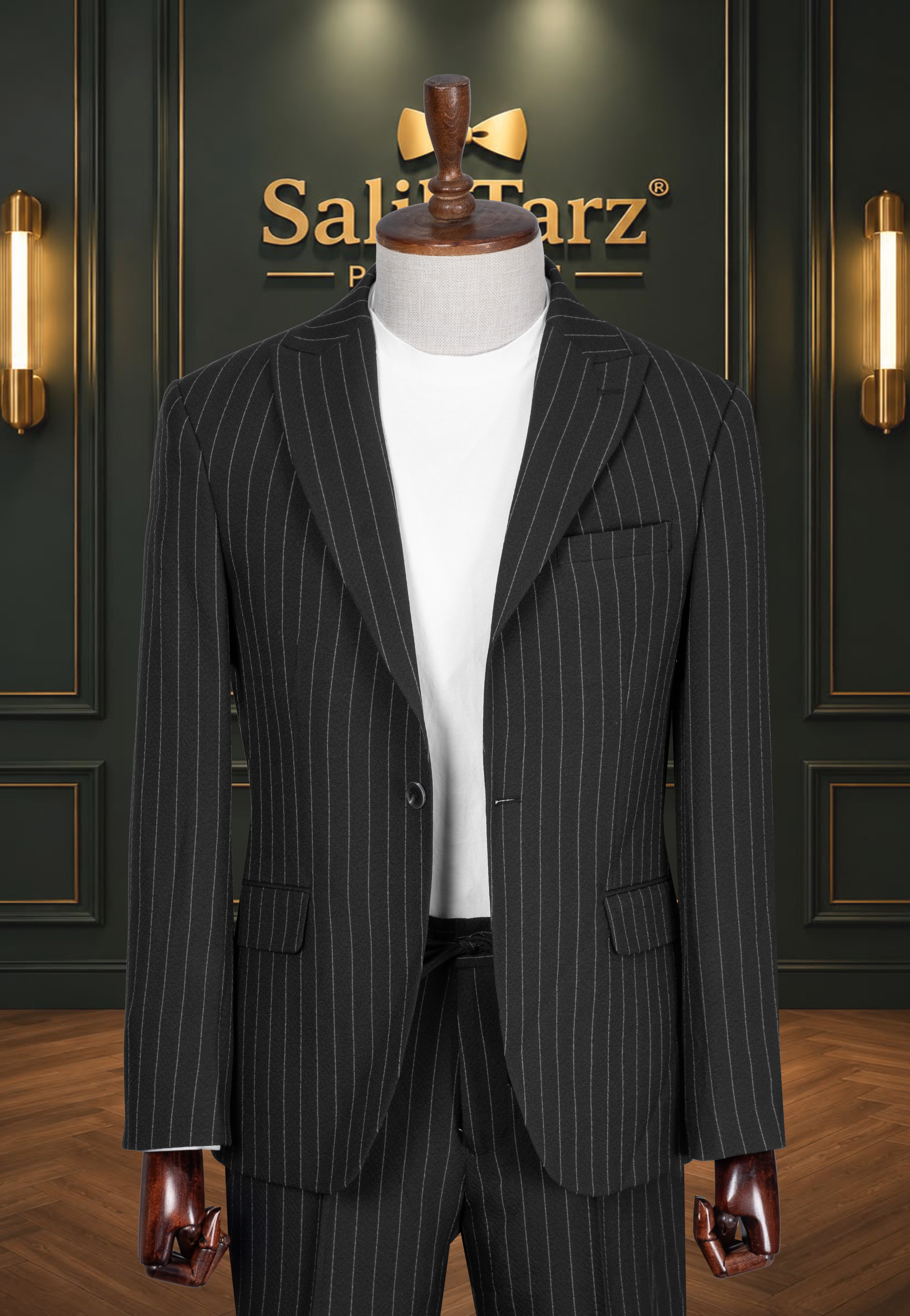 Çizgili Siyah Spor Takım Elbise SD42474
