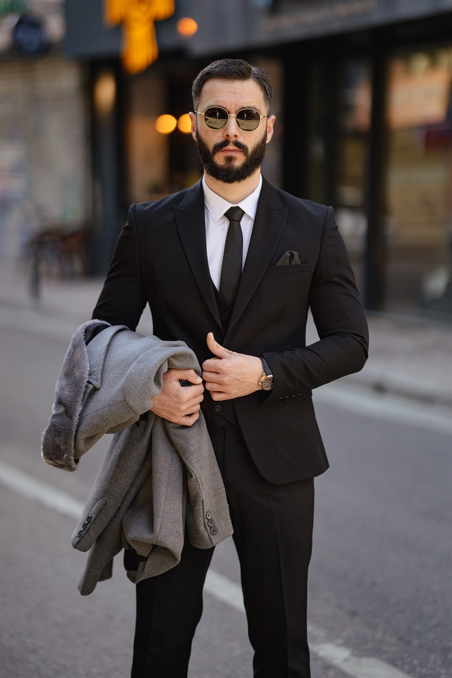 İtalyan Kesim Erkek Siyah Takım Elbise - Slım Fıt SD4876