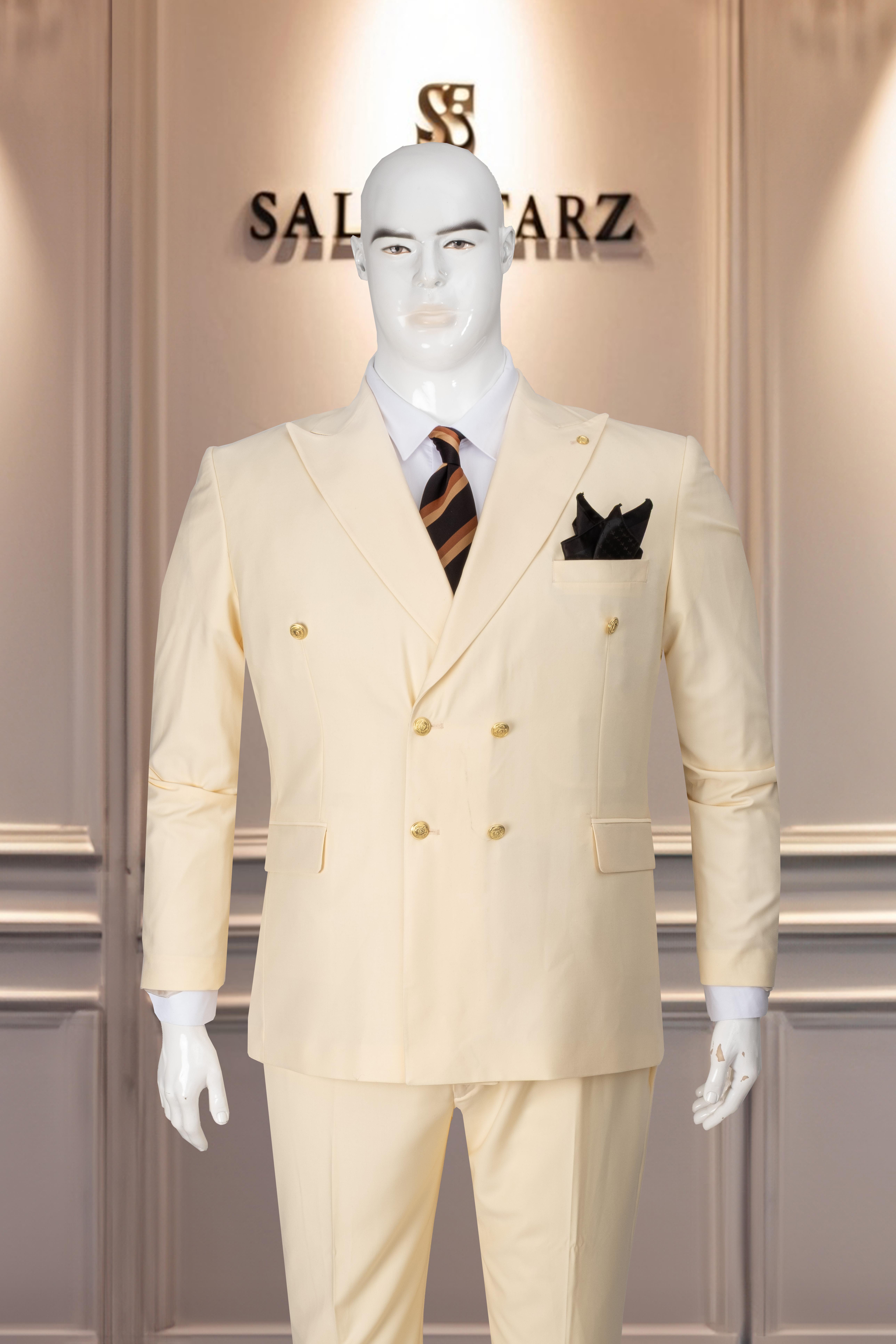 Takım Elbise Erkek Battal Büyük Beden Krem SD42145