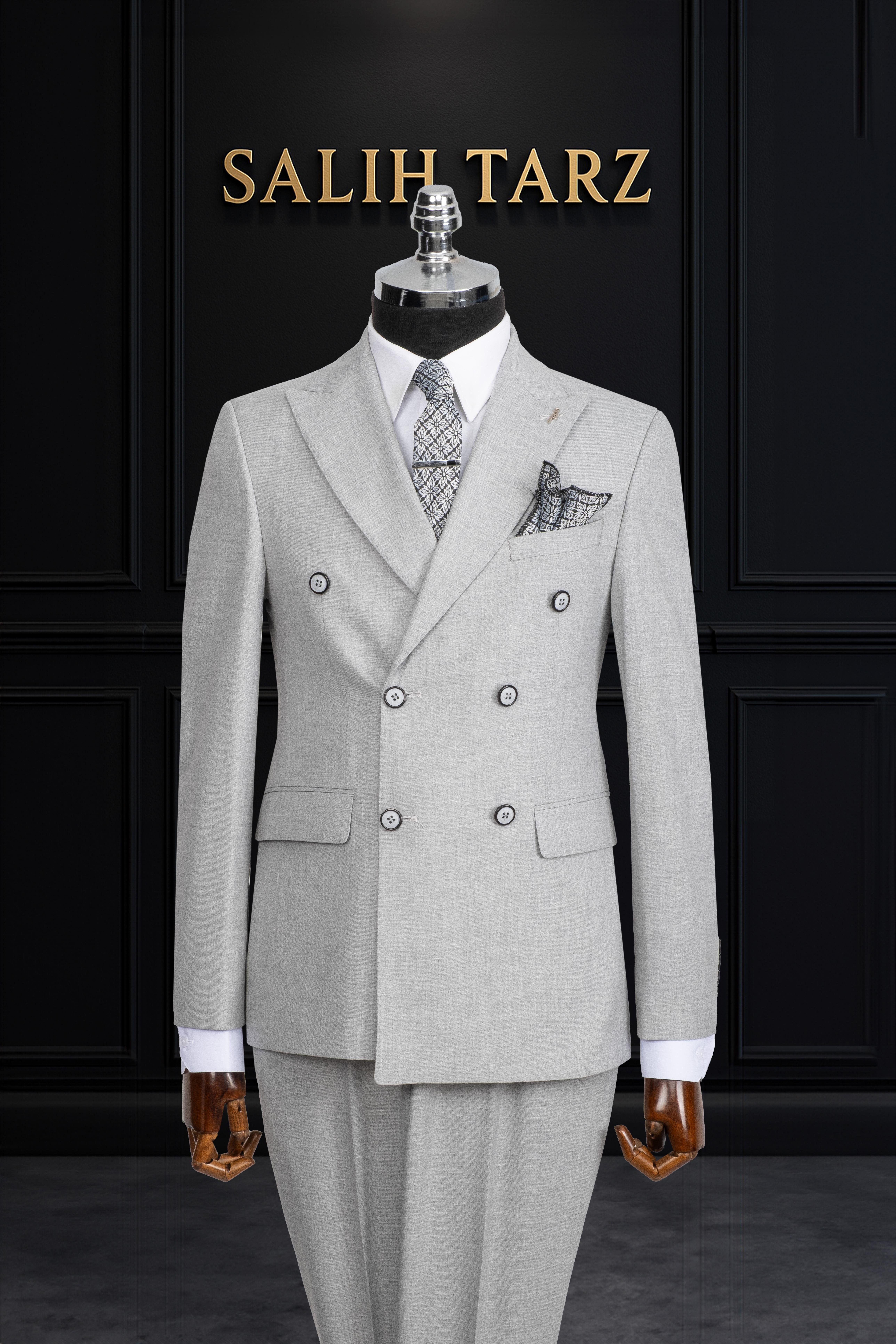 Takım Elbise Kruvaze SlimFit Gri SD42157