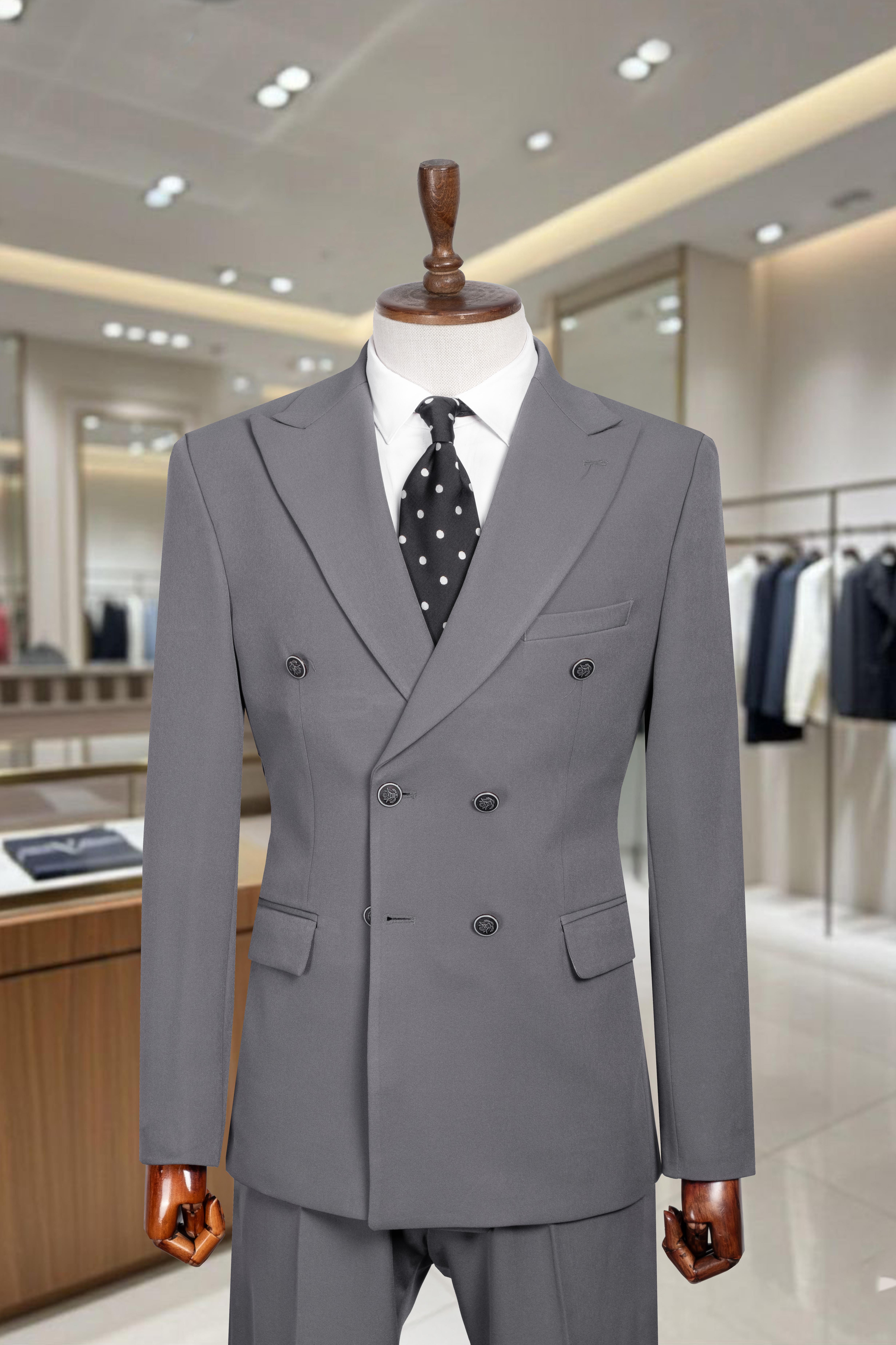 Takım Elbise Kruvaze SlimFit Gri SD42265