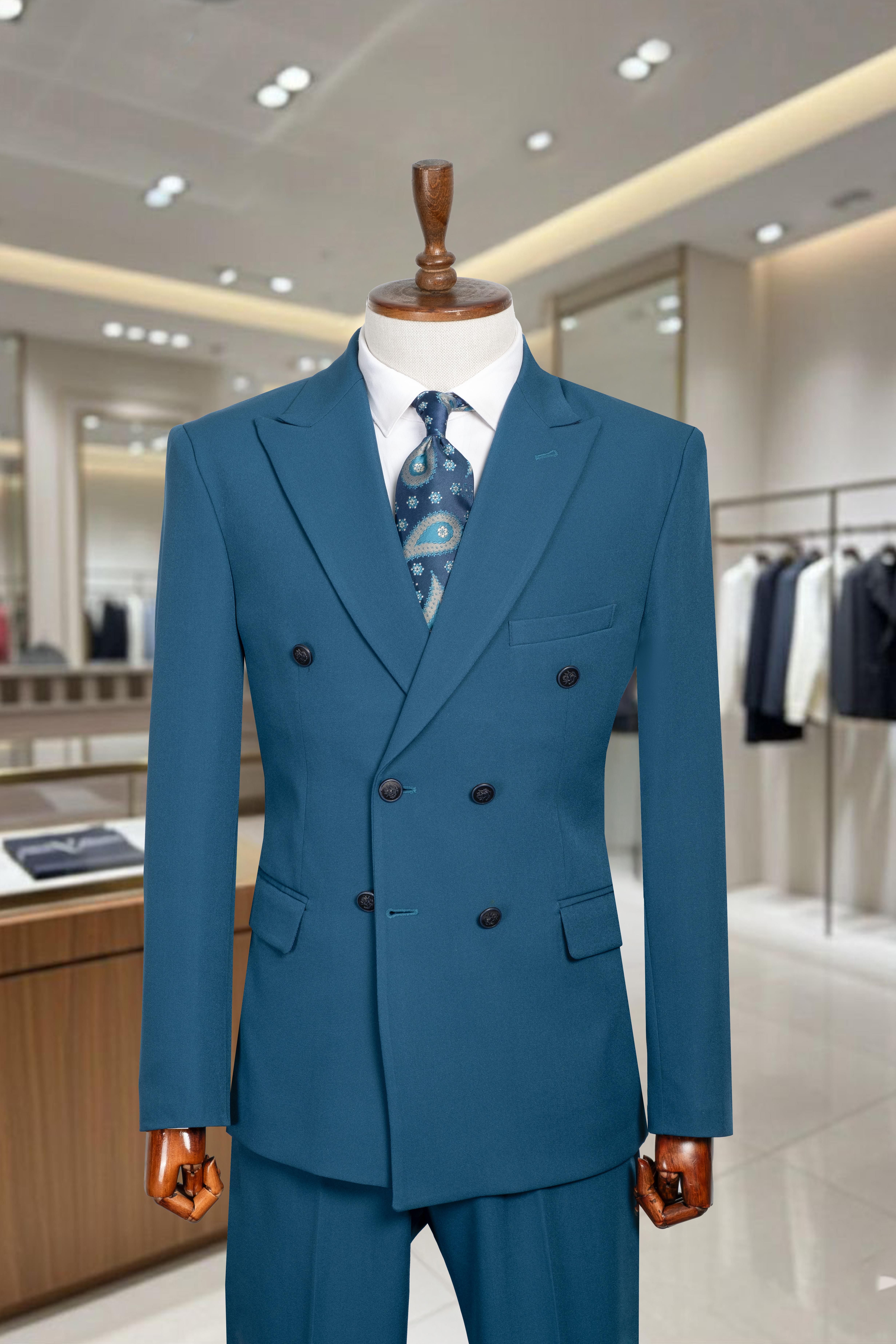 Takım Elbise Kruvaze SlimFit Mavi SD42261