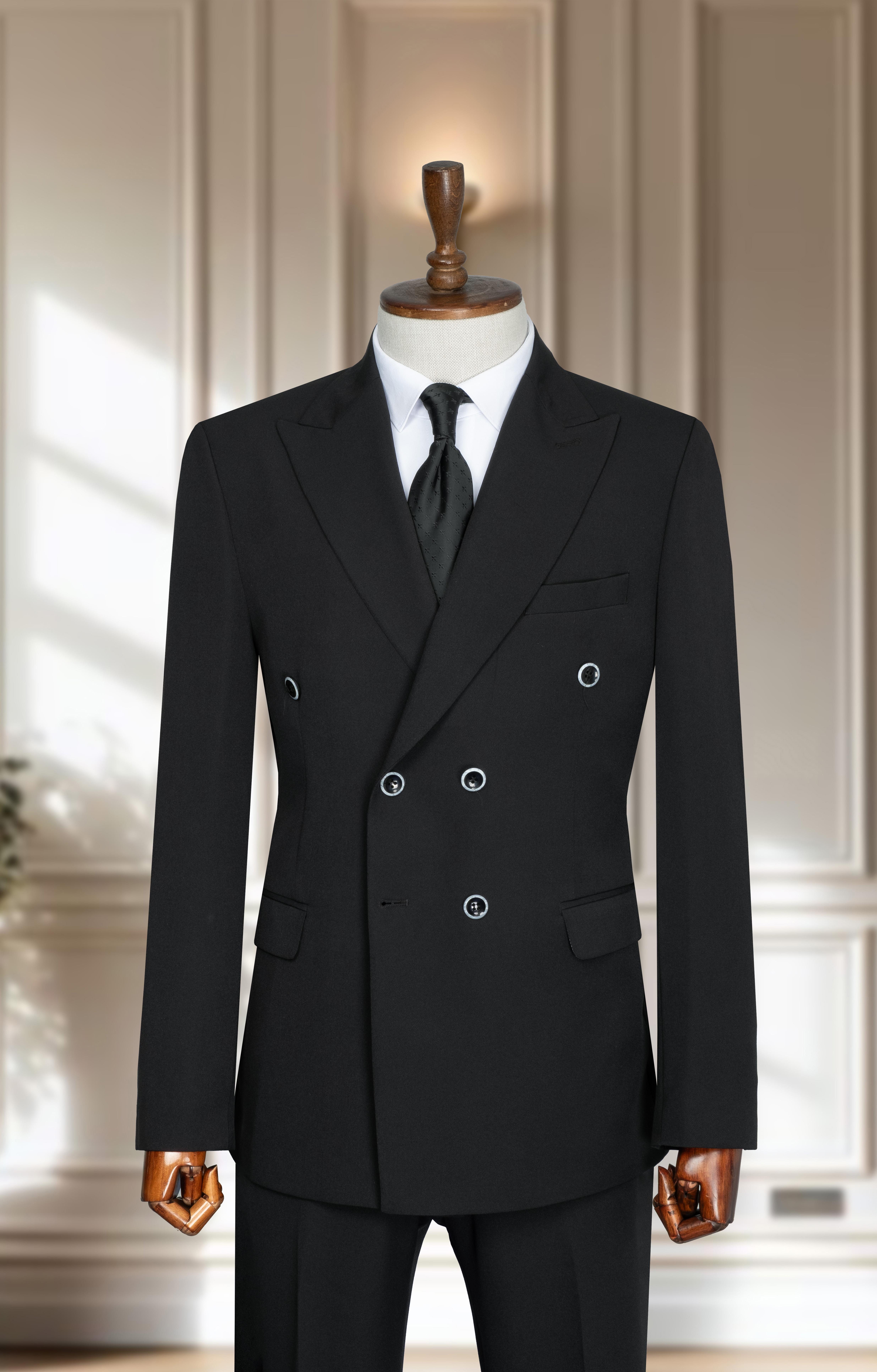 Takım Elbise Kruvaze SlimFit Siyah SD42194