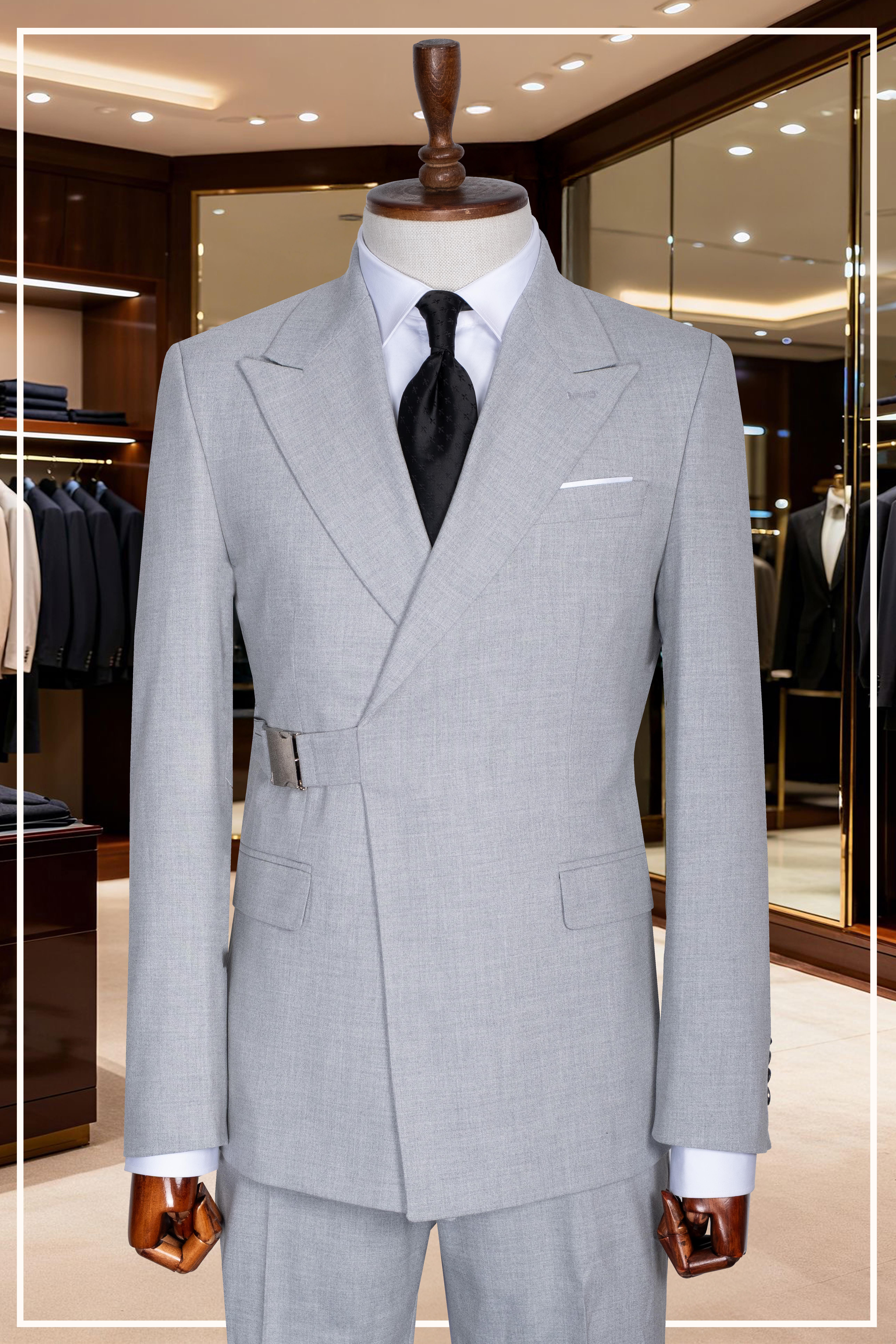 Takım Elbise SlimFit Gri Tokalı Premium SD42333