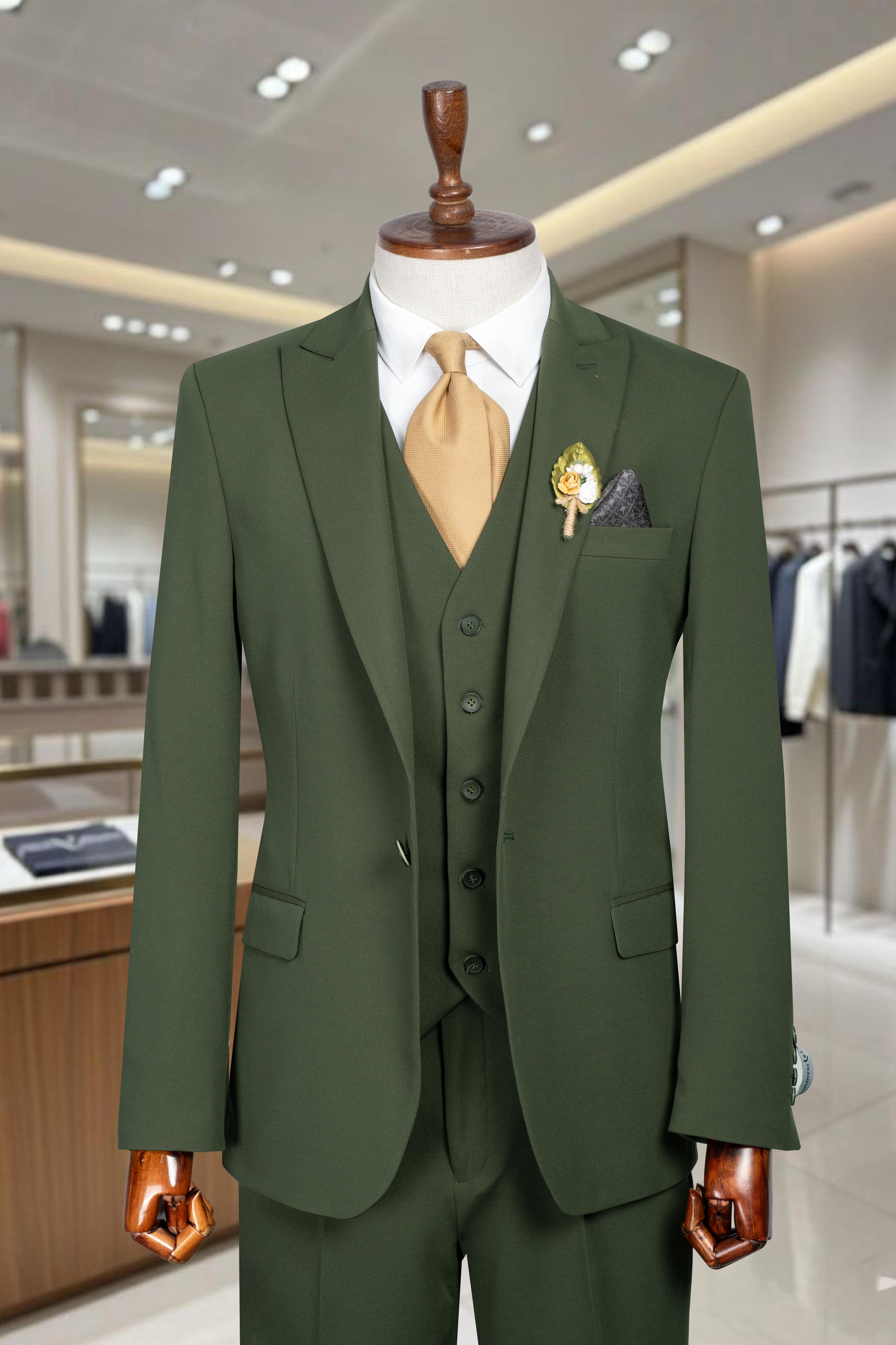 Takım Elbise Yelekli SlimFit Yeşil SD42251