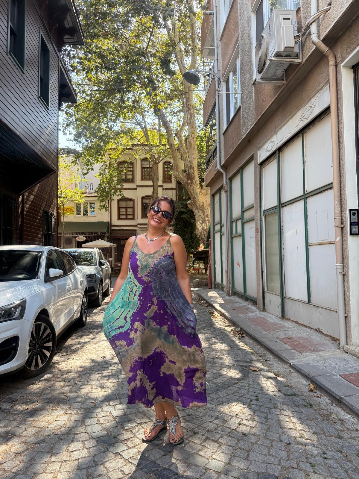 Mor Batik Elbise