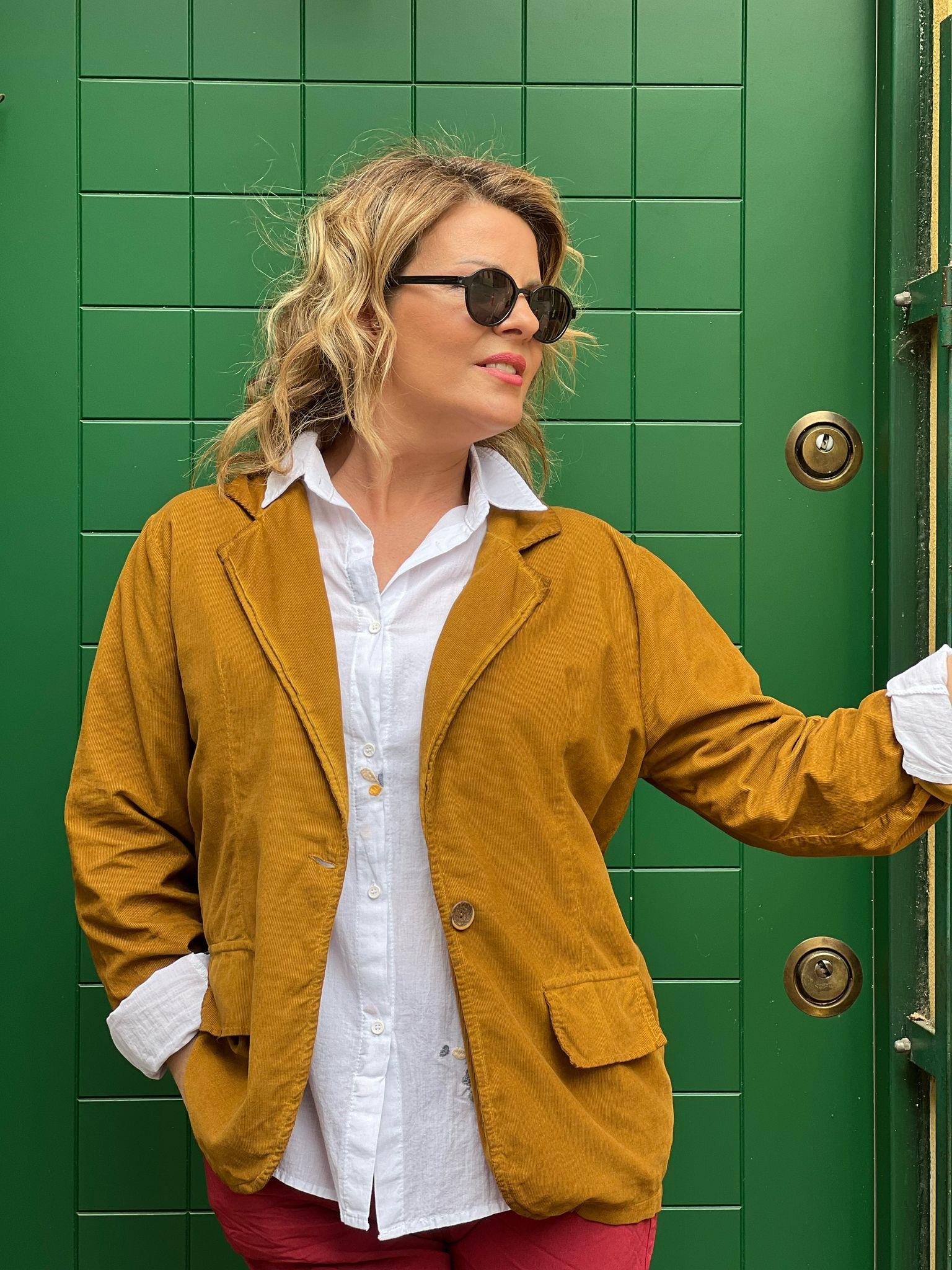 İthal Fitilli Kadife Blazer Ceket