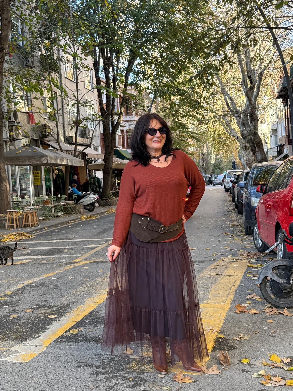 Kahve Tül Etek
