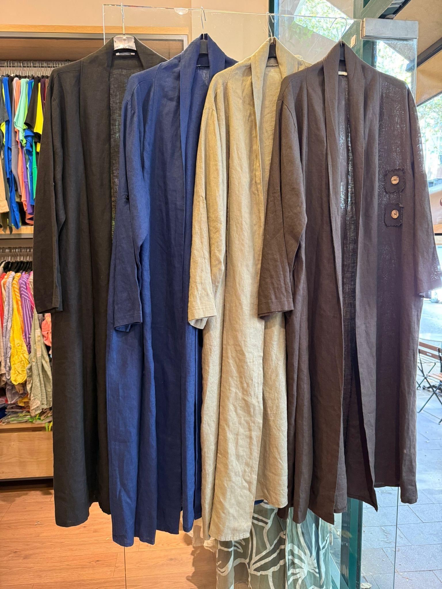 Düğme Detaylı Keten Ceket