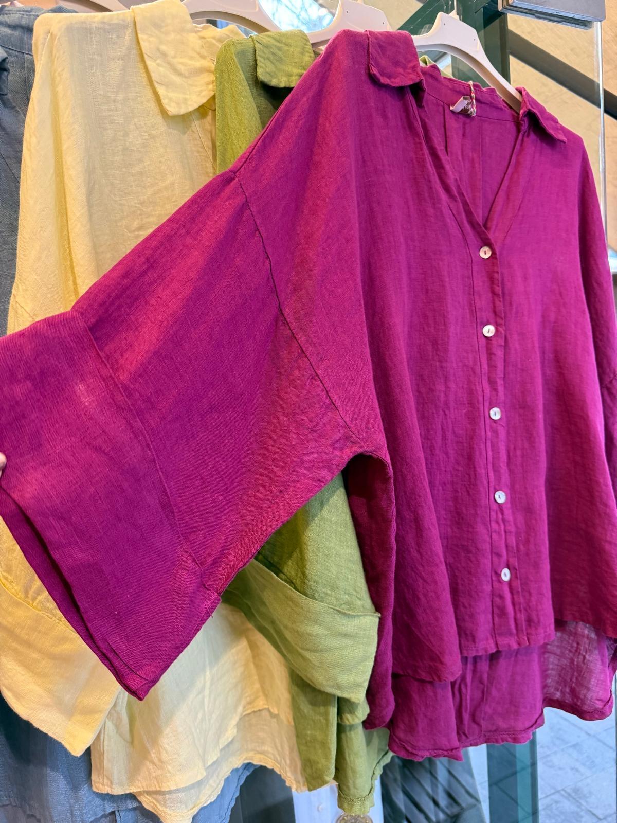 İthal Ham Keten Oversize Gömlek