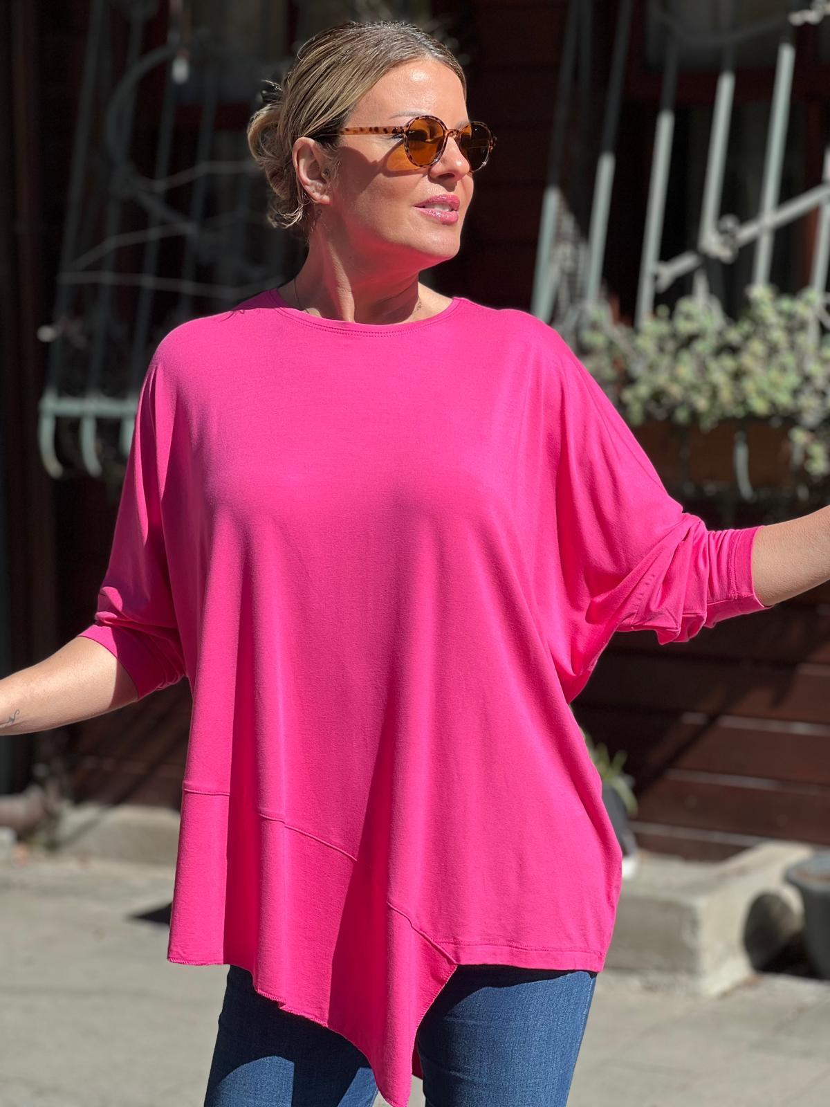Şeker Pembe Verev Salaş Bluz