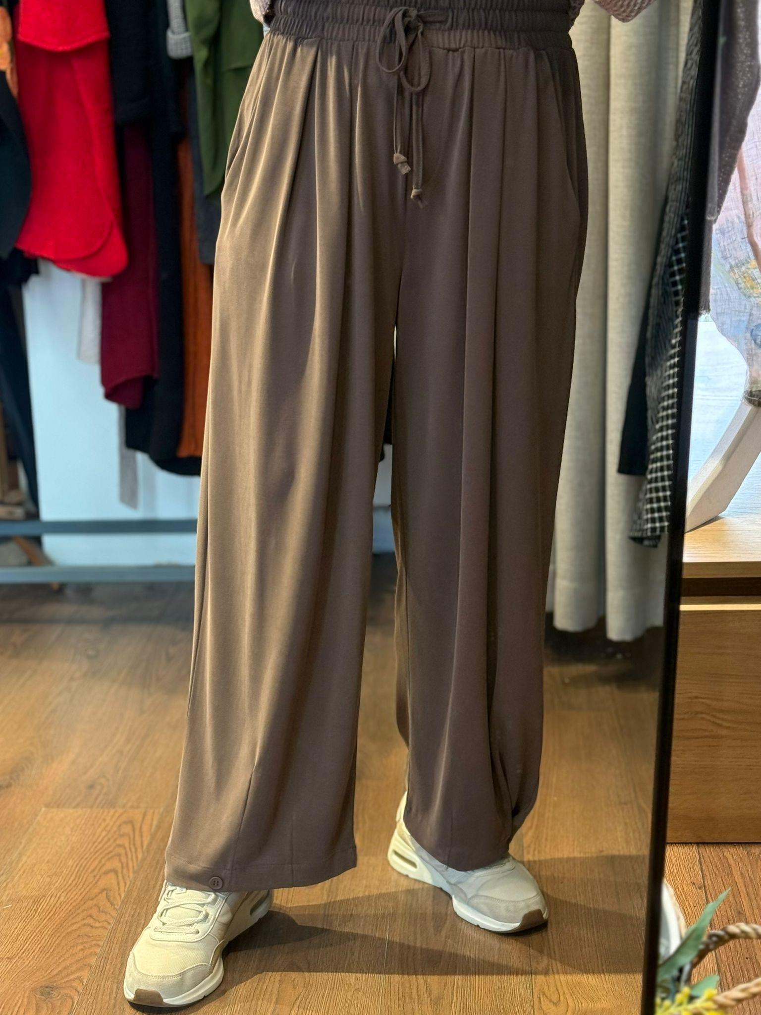 Tensel Modal Paçası Düğmeli Pantolon