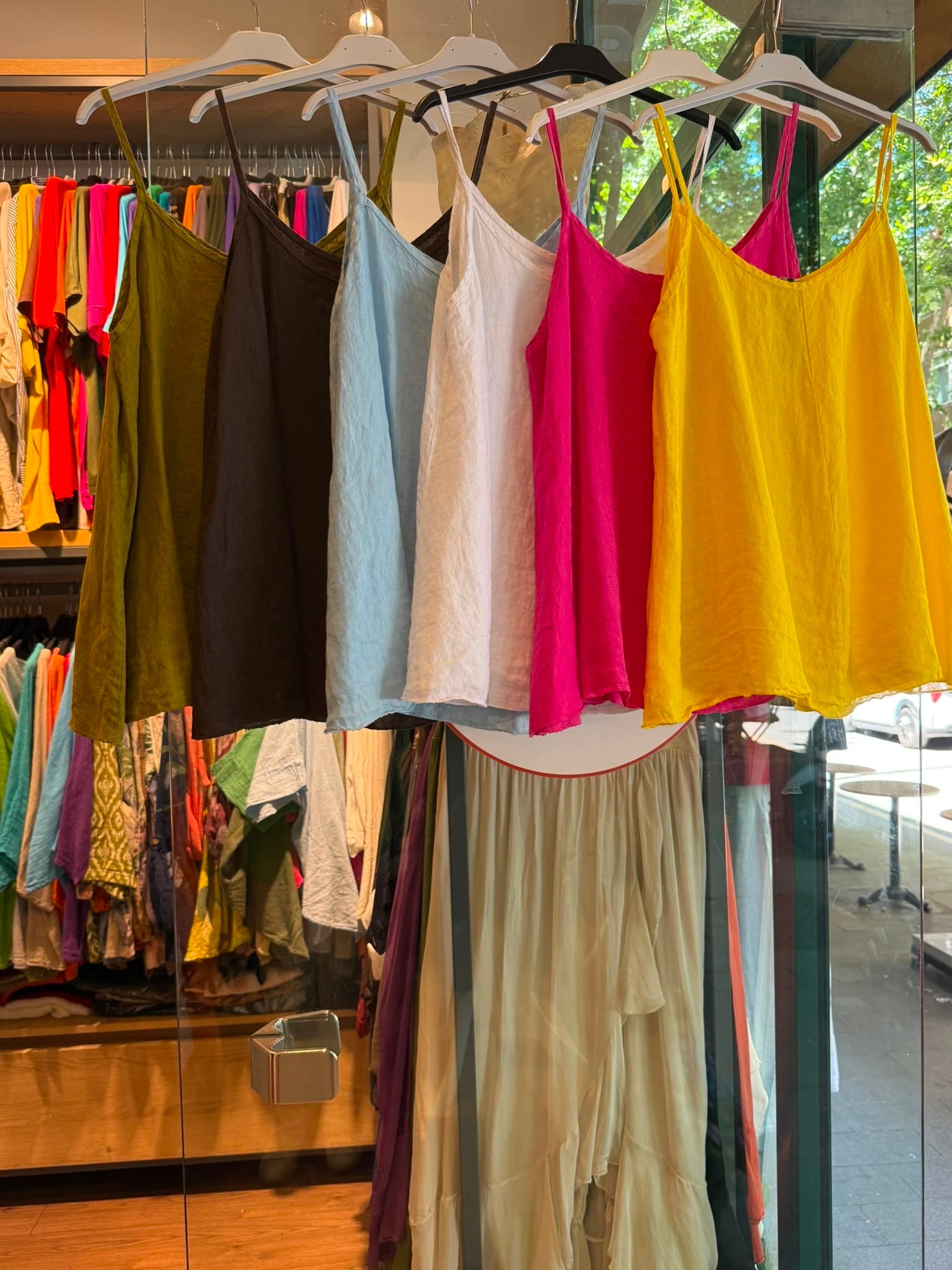 İthal Çan Model Askılı Keten Bluz