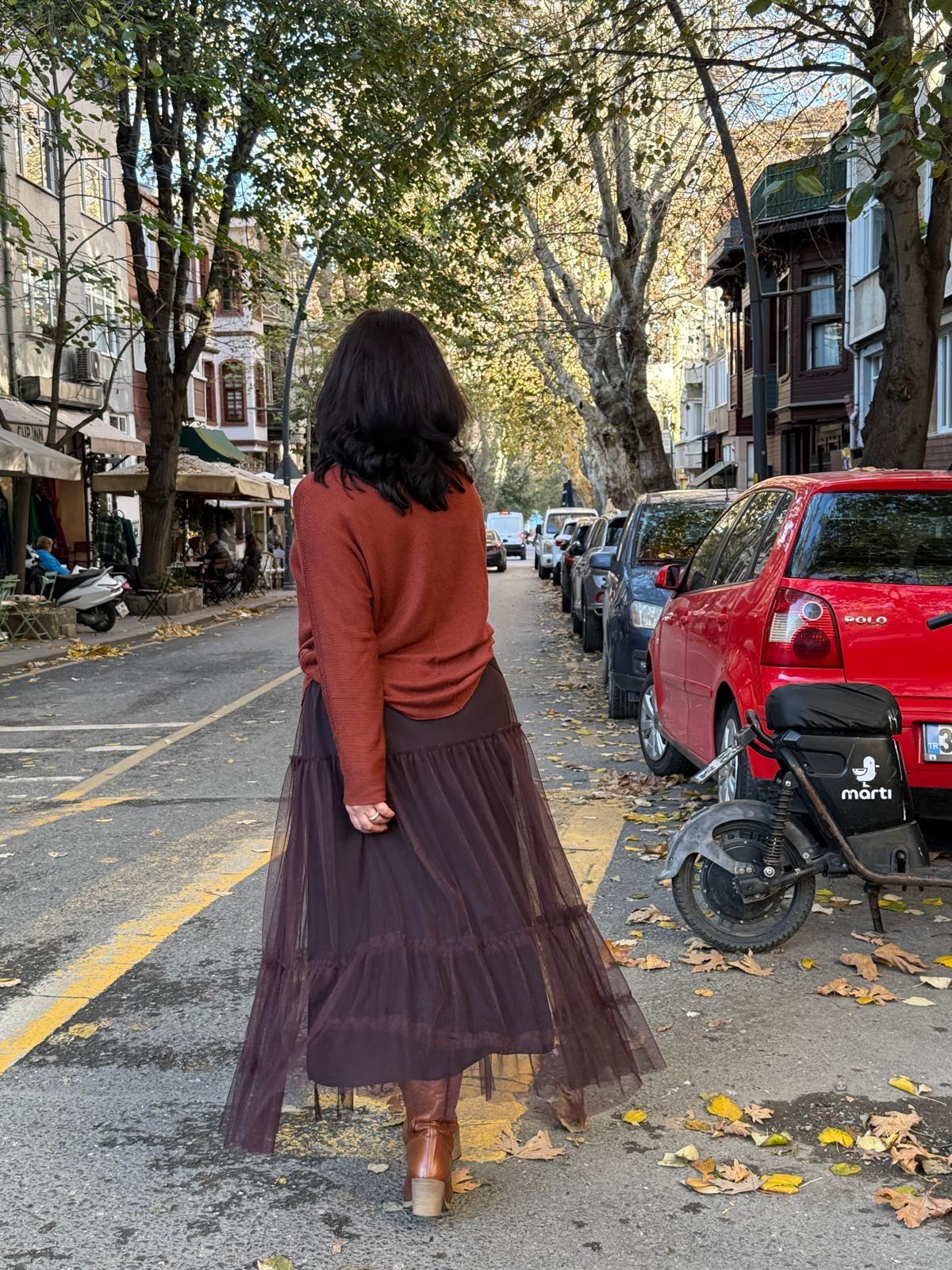 Kahve Tül Etek
