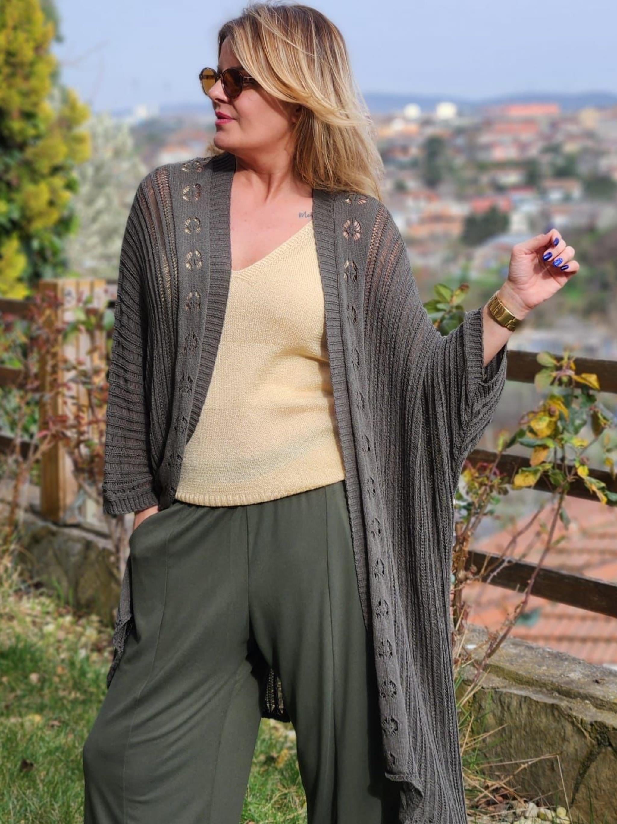 Ajurlu Oversize Merserize Hırka