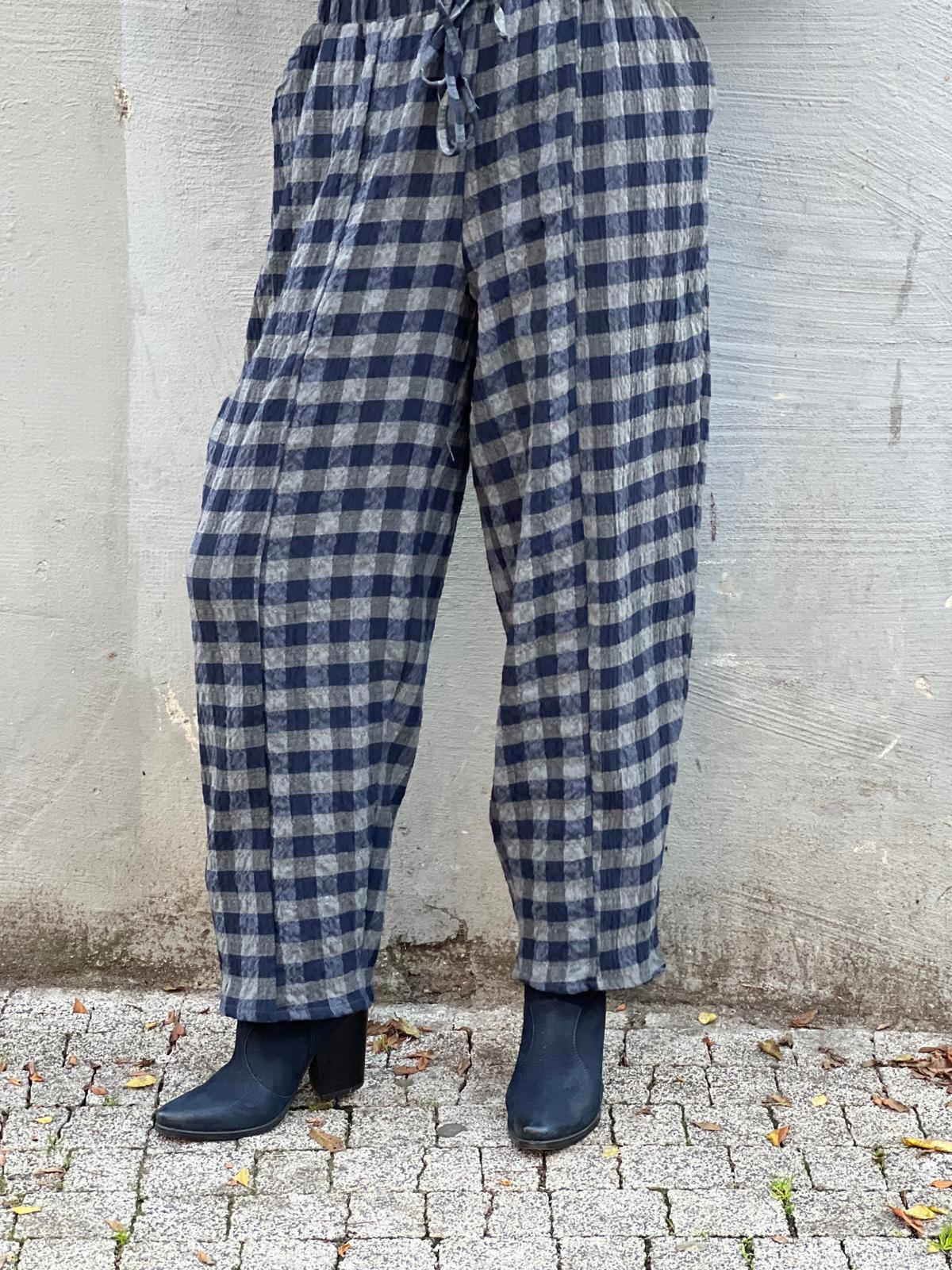 Ekoseli Gofre Pantolon