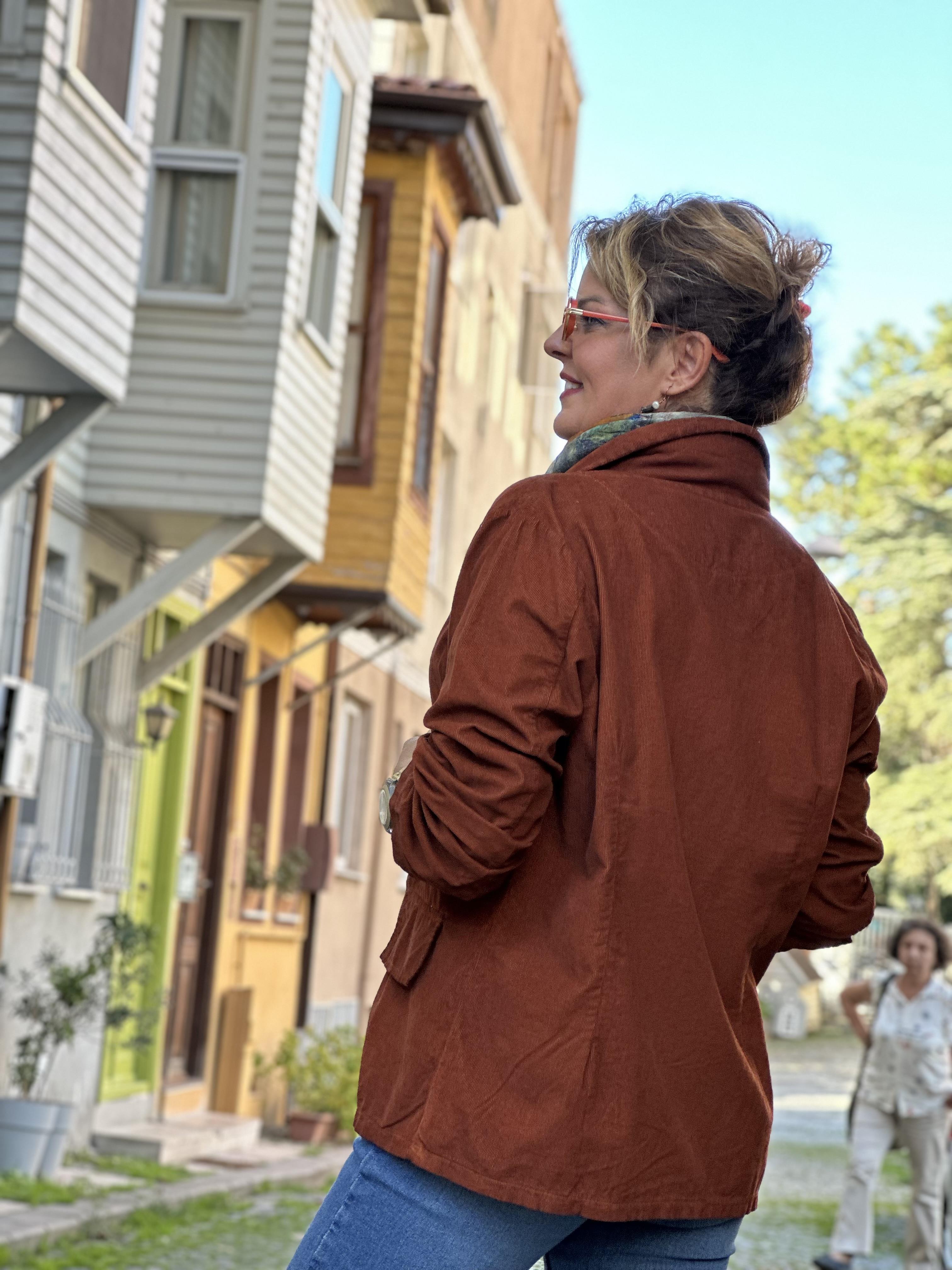 İthal Fitilli Kadife Blazer Ceket