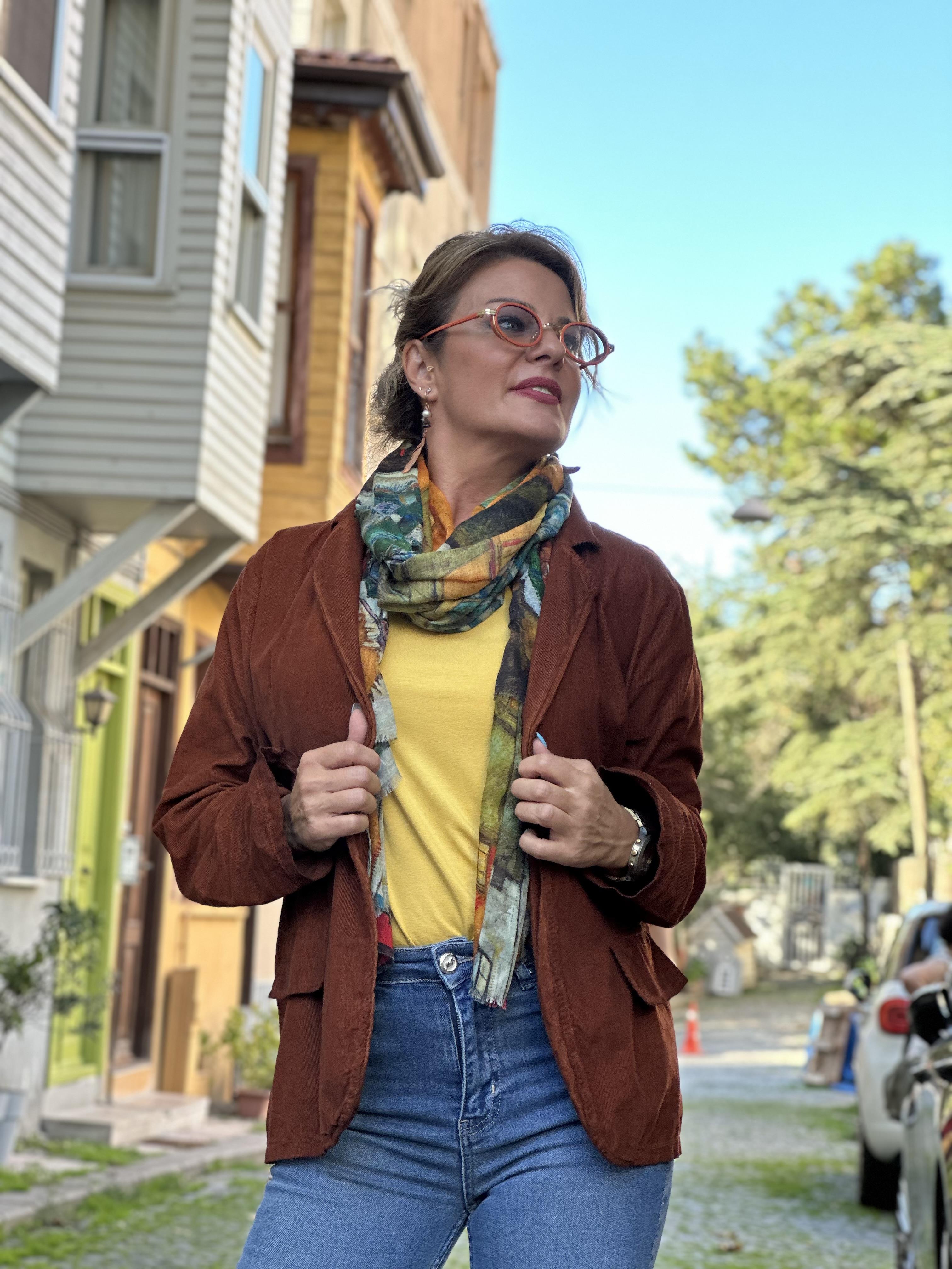 İthal Fitilli Kadife Blazer Ceket