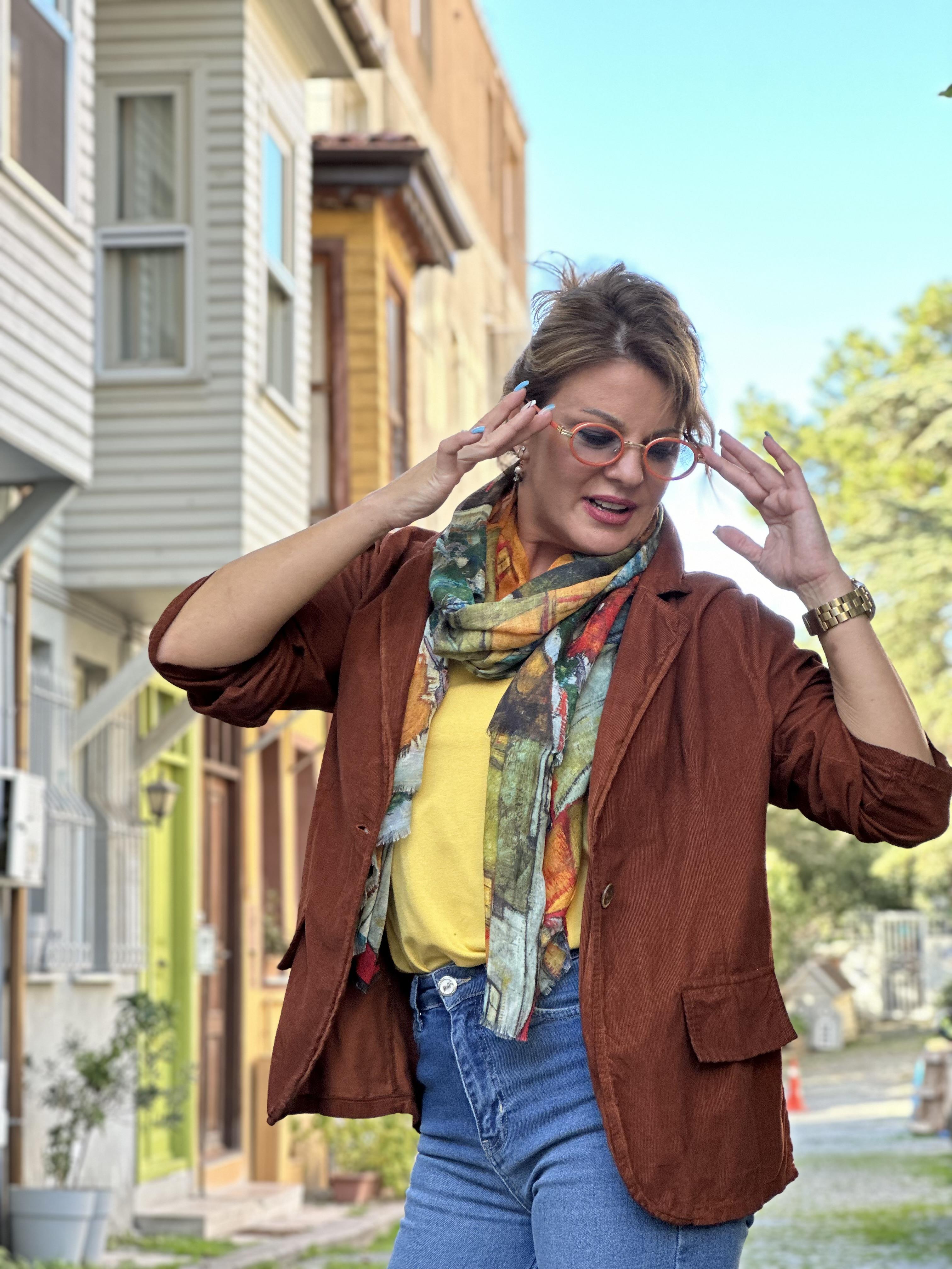 İthal Fitilli Kadife Blazer Ceket