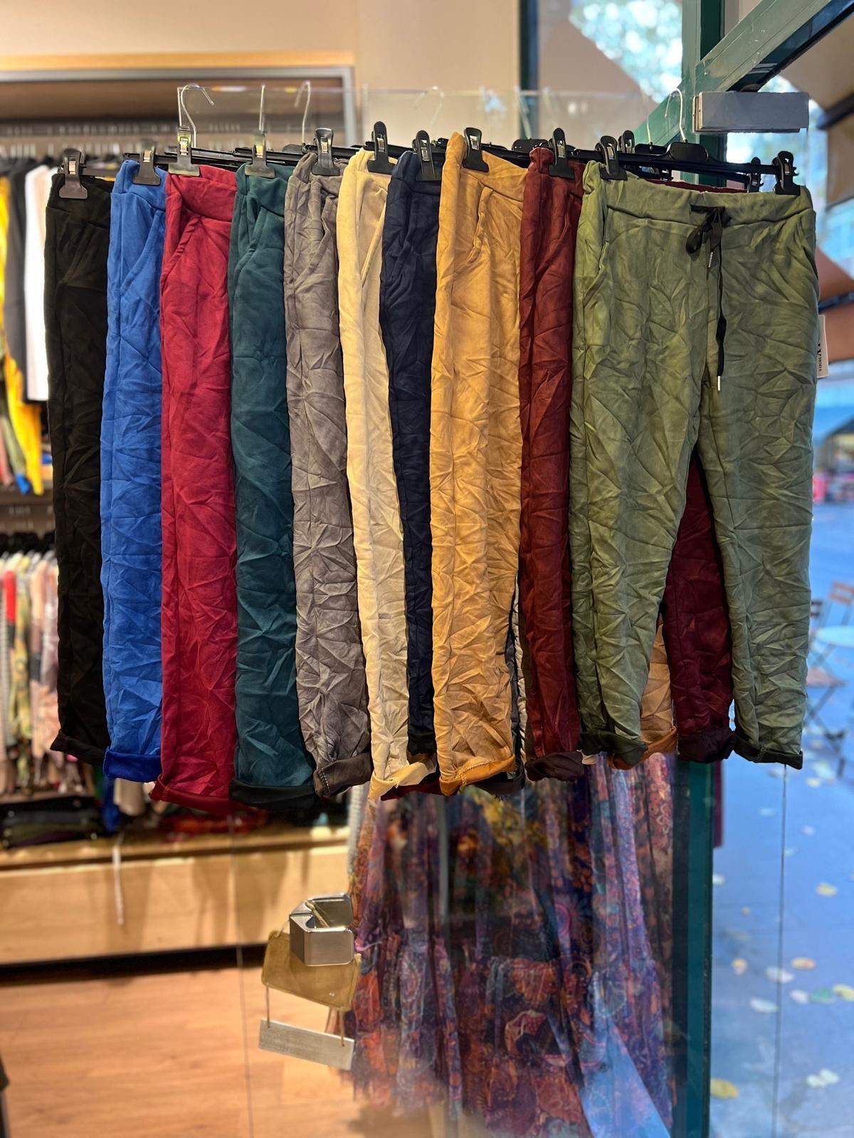 İthal Likralı Nubuk Pantolon