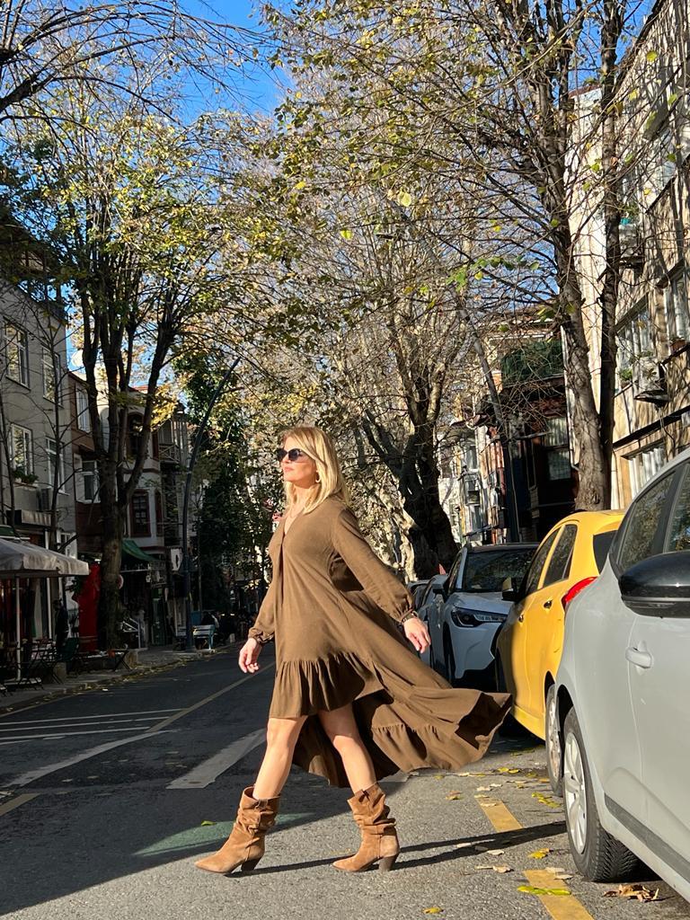 Kahve Tasarım Elbise