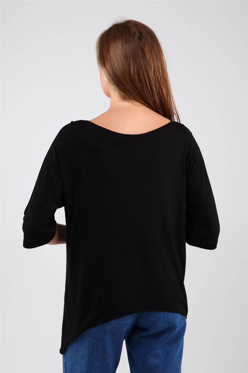 Siyah Crop Bluz