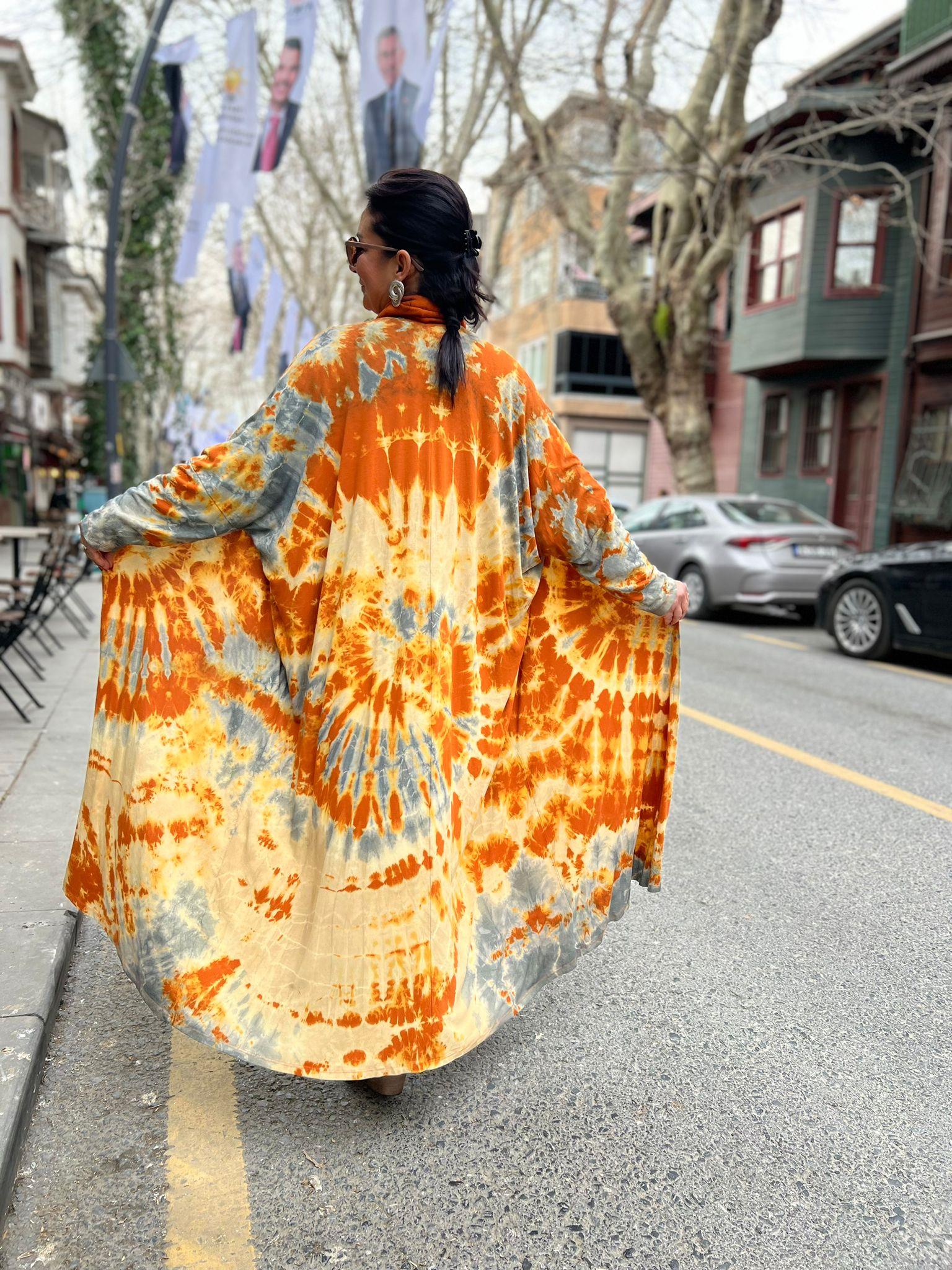Turuncu Batik Kap Ceket
