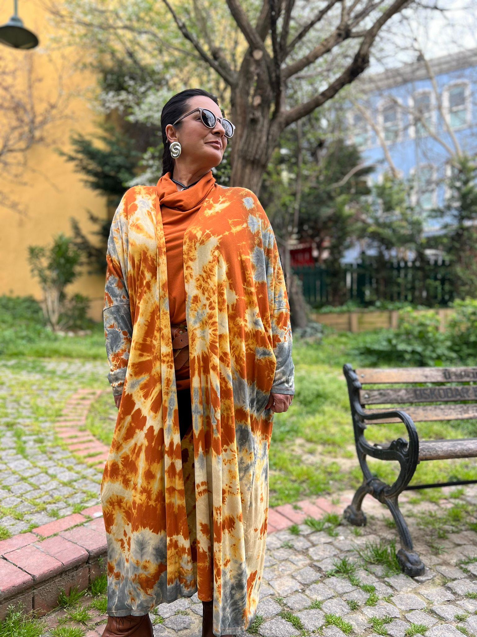 Turuncu Batik Kap Ceket
