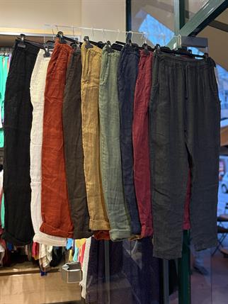 İthal Havuç Model Keten Pantolon