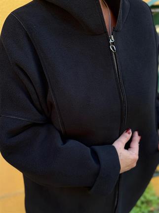 İthal Nubuk Kapüşonlu Kaban