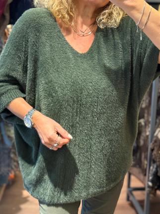 İthal V Yaka Oversize Angora