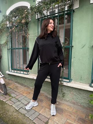 Beli Lastikli Cepli Siyah Eşofman