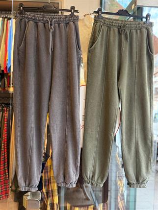 Ön Çimalı Yıkamalı Eşofman Pantolon