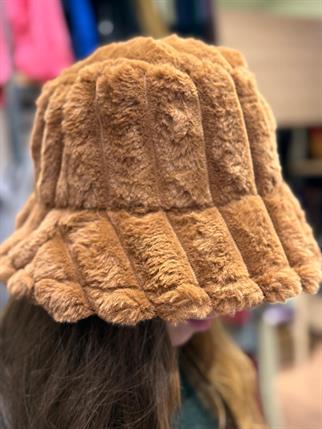 Camel Peluş Bucket Şapka