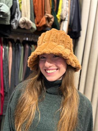 Camel Peluş Bucket Şapka
