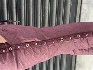 Gül Kurusu Zımba Detaylı İthal Likralı Pantolon