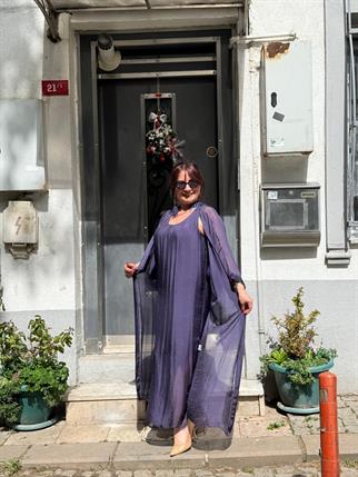 İpek Kaftan Elbise Takım