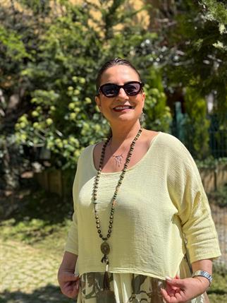 İthal Çiçekli Elbise Petek Dokulu Bluz Takım