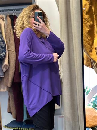 Kayık Yaka Salaş Organik Triko Bluz