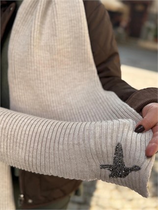 Kuşlu Atkı Bere Takım