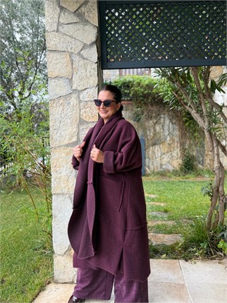 İthal Şal Yaka Keçe Kaban