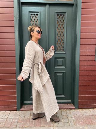 İthal Keten Elbise Bluz Takım