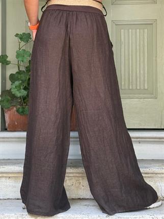 İthal Hasır Kemerli Keten Pantolon
