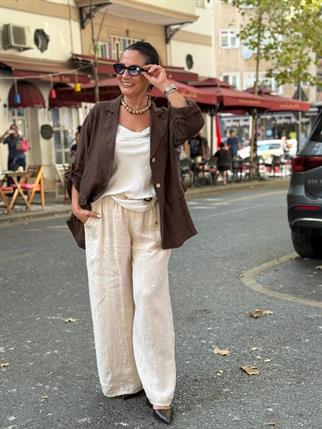 İthal Blazer Keten Ceket