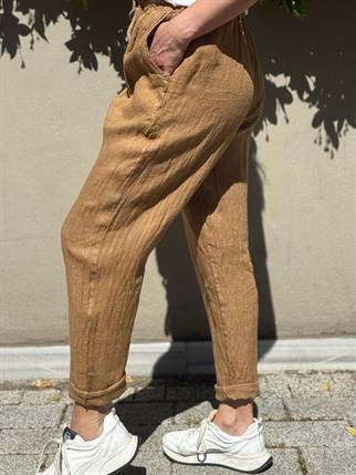 İthal Havuç Model Keten Pantolon