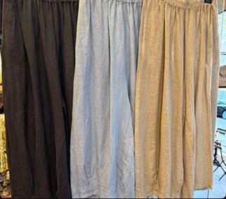 Oversize İthal Paçası Dikişli Keten Pantolon