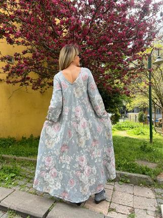 İthal Ön Arka V Güllü Elbise