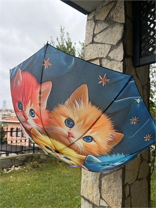 Yavru Kedi Desenli Şemsiye